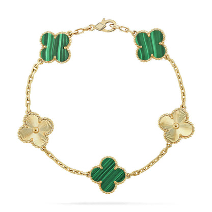 [Camiery] CLOVER 5 MOTIF MALACHITE BRACELET COLLECTION