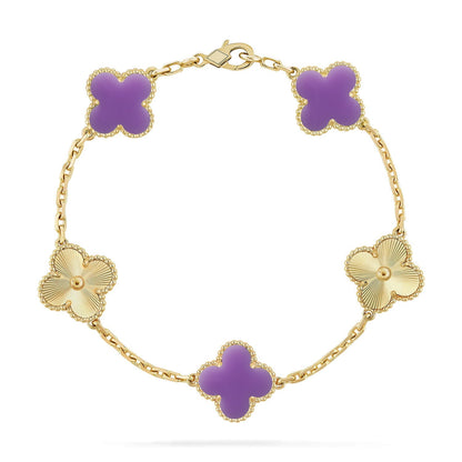 [Camiery]CLOVER 5 MOTIF LIGHT PURPLE BRACELET COLLECTION