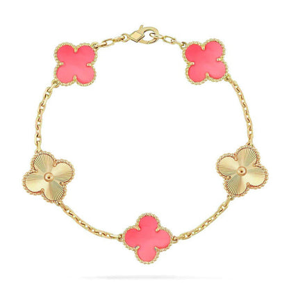 [Camiery] CLOVER 5 MOTIFS  PINK MOP BRACELET COLLECTION