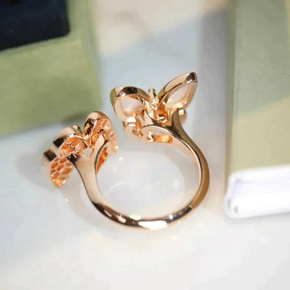 [Camiery]TWIN BUTTERFLY DIAMOND MOP RING