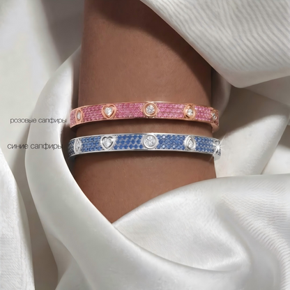 [Camiery]2026 PAVE GEMSTONE LOVE BRACELET 6.1MM 10 DIAMONDS