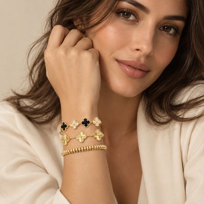 [Camiery]Clover & Clash Bracelet 3-Piece Stack set