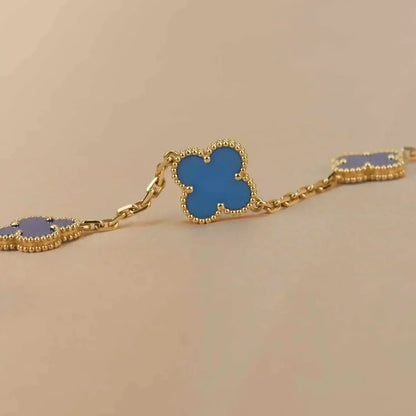 [Camiery] CLOVER 5 MOTIF BLUE AGATE BRACELET COLLECTION
