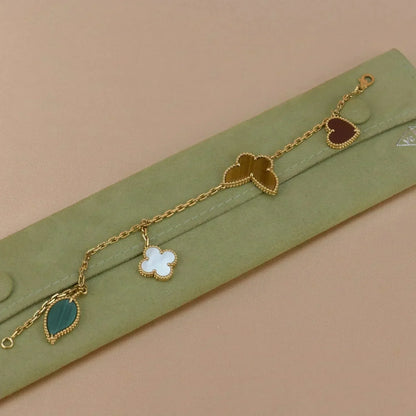 [Camiery]LUCKY SPRING 5 MOTIF GOLD BRACELET