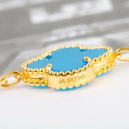 [Camiery] CLOVER 5 MOTIF TURQUOISE BRACELET COLLECTION