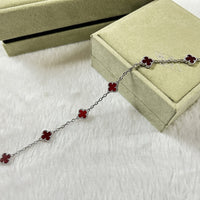 [Camiery]CLOVER 6 MOTIF RED AGATE BRACELET