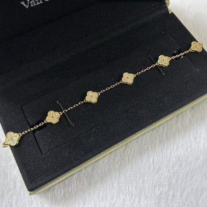 [Camiery]CLOVER 6 MOTIF DIAMOND BRACELET
