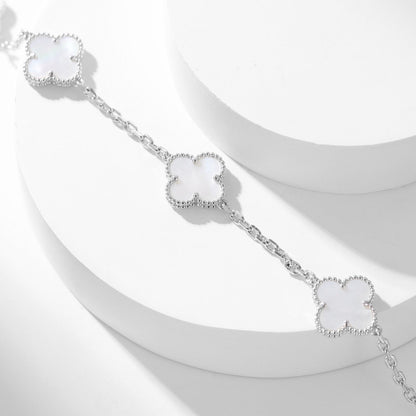 [Camiery]CLOVER 10 MOTIFS WHITE MOTHER OF PEARL NECKLACE