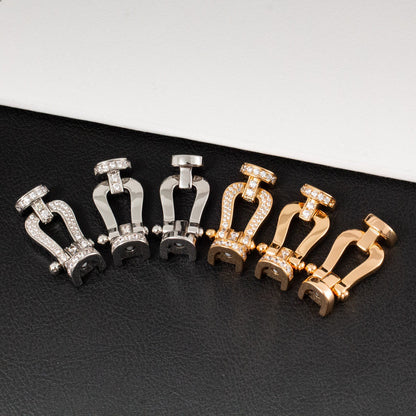 [Camiery]FORCE LARGE HORSESHOE HALF DIAMOND BRACELET SILVER