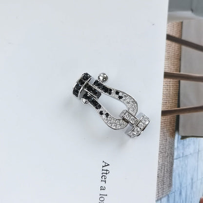 [Camiery]FORCE LARGE HORSESHOE BLACK WHITE DIAMOND BRACELET ROSE GOLD