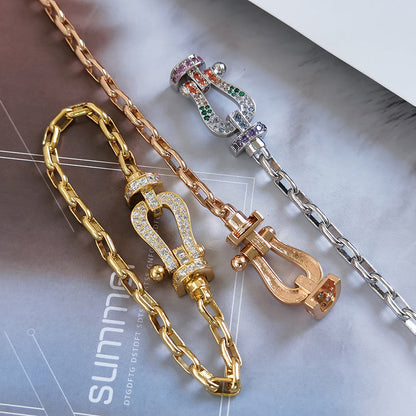 [Camiery]FORCE LARGE HORSESHOE CLASP  METAL BRACELET