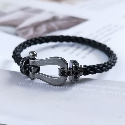 [Camiery]FORCE LARGE SERIES HORSESHOE BLACK SAMURAI BRACELET