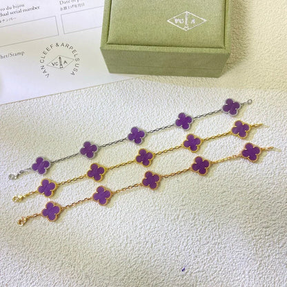 [Camiery] CLOVER 5 MOTIF VIOLET BRACELET COLLECTION