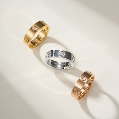 [Camiery] LOVE 4MM 1 DIAMOND RING