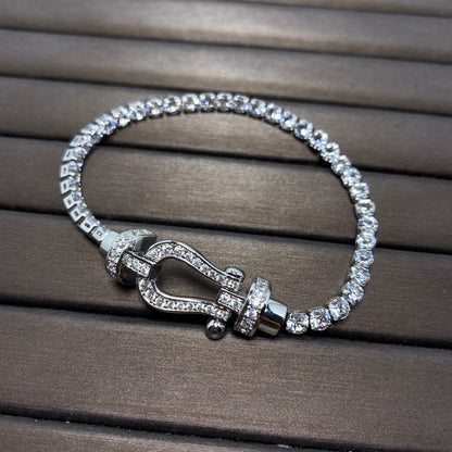 [Camiery]FORCE  LARGE HORSESHOE FULL DIAMOND TENNIS BRACELET