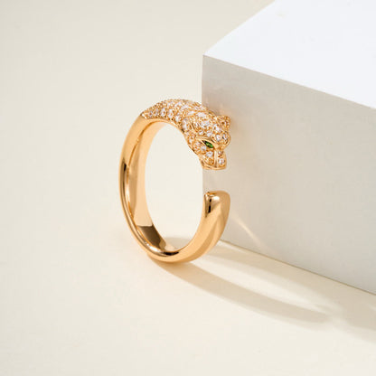 [Camiery] PANTHERE HALF DIAMOND SMALL RING