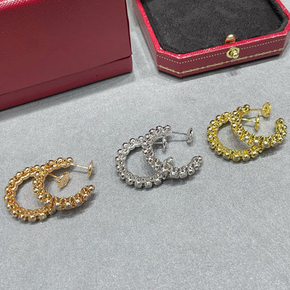 [Camiery] CLASH FULL DIAMOND MEDIUM EARRINGS