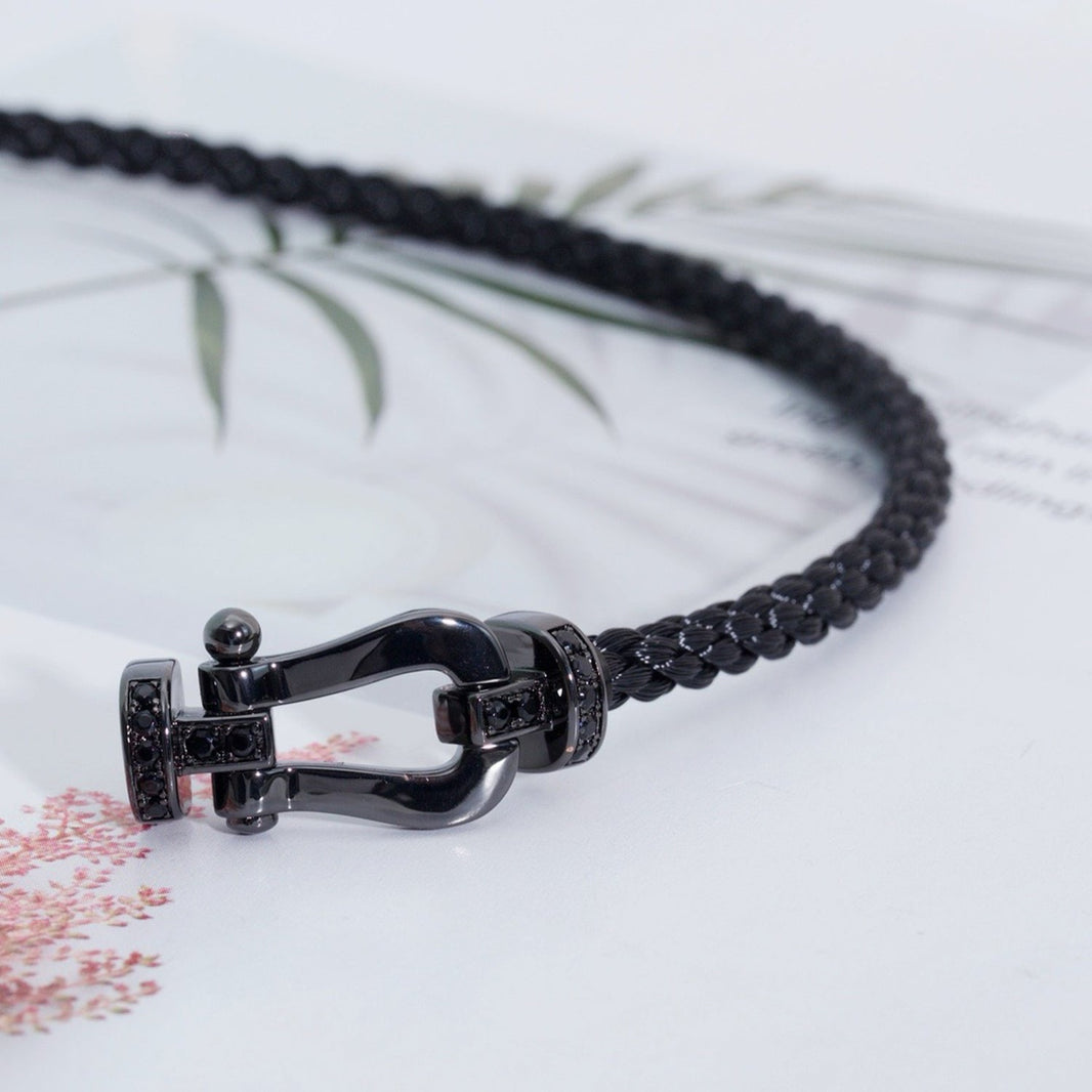 [Camiery]FORCE LARGE SERIES HORSESHOE BLACK SAMURAI BRACELET