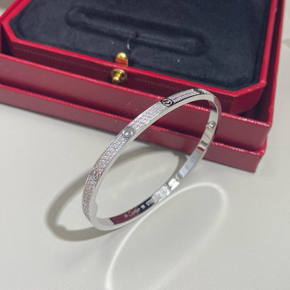 [Camiery] JUSTE Diamond & LOVE Diamond-Paved Bracelet Stack Set