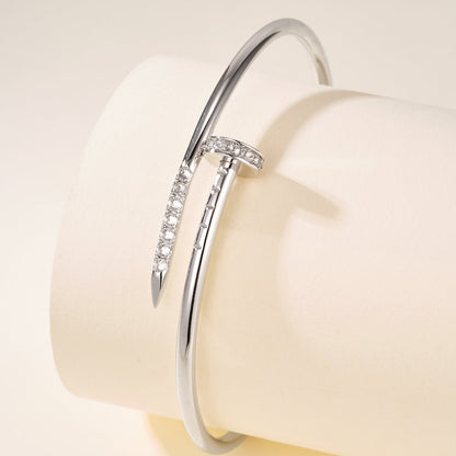 [Camiery] JUSTE Diamond & LOVE Diamond-Paved Bracelet Stack Set