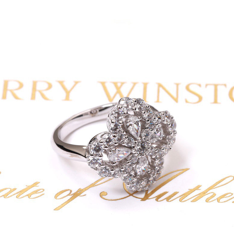 [Camiery]LOOP RING FULL MOTIF DIAMOND 16MM SILVE