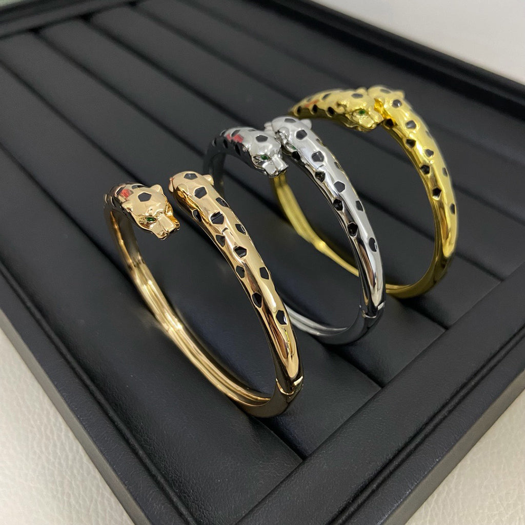 [Camiery] PANTHERE DOUBLE HEADED OPEN BRACELET