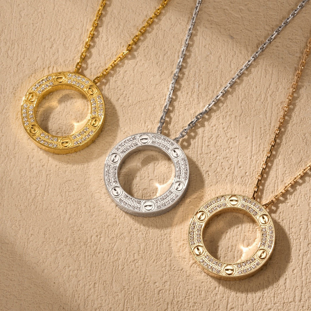 [Camiery] LOVE NECKLACE 16MM  FULL DIAMOND