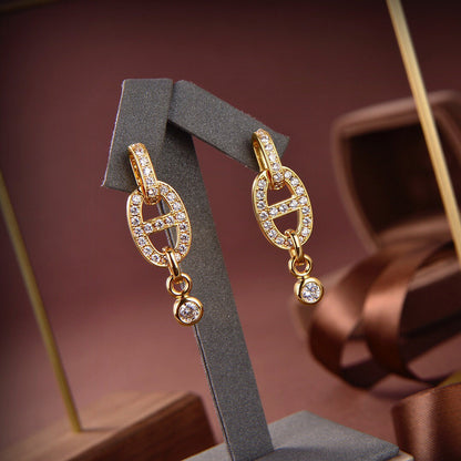 [Camiery]HM CHAINE DIAMOND EARRINGS