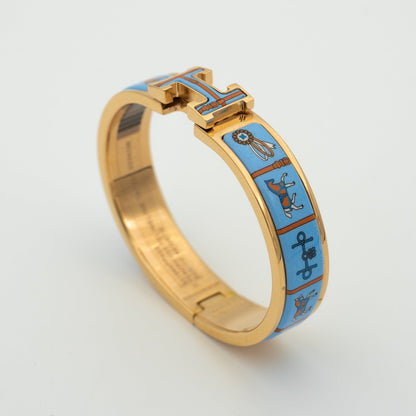 [Camiery]H PINK GOLD BRACELET BLUE CERAMIC