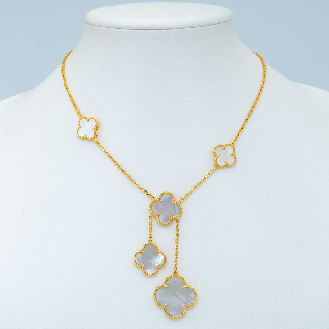 [Camiery]CLOVER MOTHER OF PEARL NECKLACE 6 MOTIF