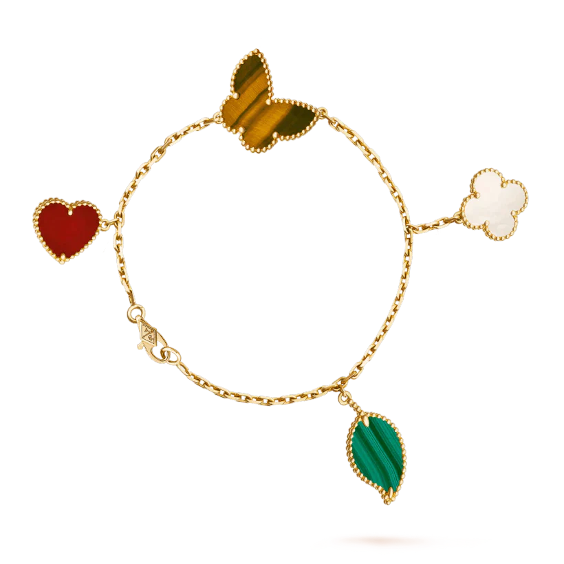 [Camiery]LUCKY SPRING 5 MOTIF GOLD BRACELET