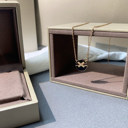 [Camiery]JEUX DE PINK GOLD DIAMOND NECKLACE