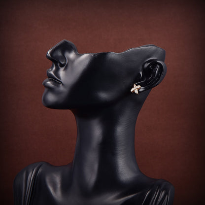 [Camiery]JEUX DE GOLD DIAMOND EARRINGS