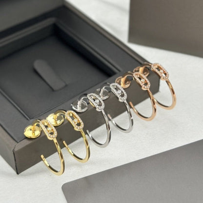 [Camiery]CREOLES MOVE UNO PM DIAMOND EARRINGS