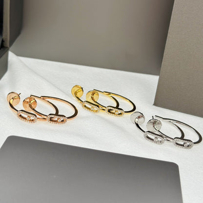 [Camiery]CREOLES MOVE UNO PM DIAMOND EARRINGS