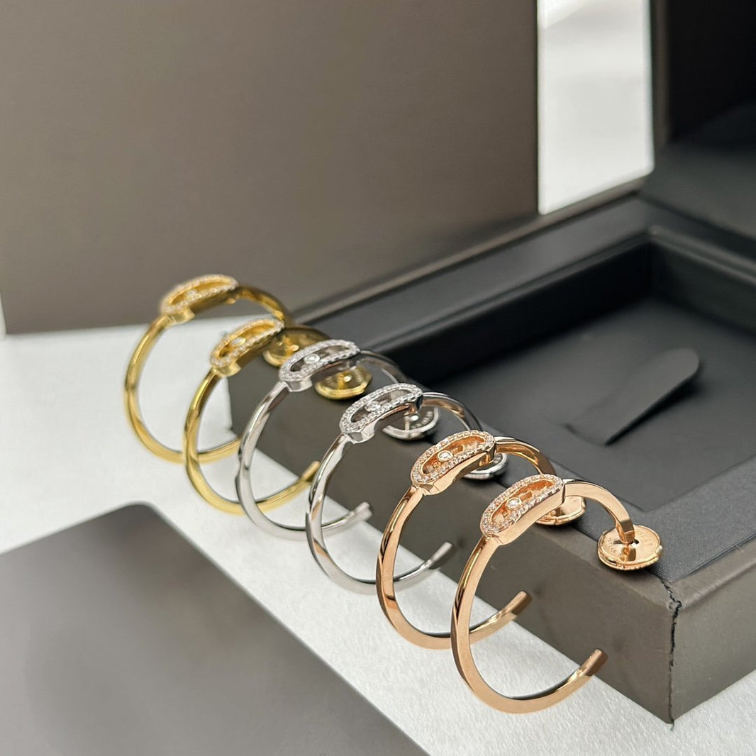 [Camiery]CREOLES MOVE UNO PM DIAMOND EARRINGS