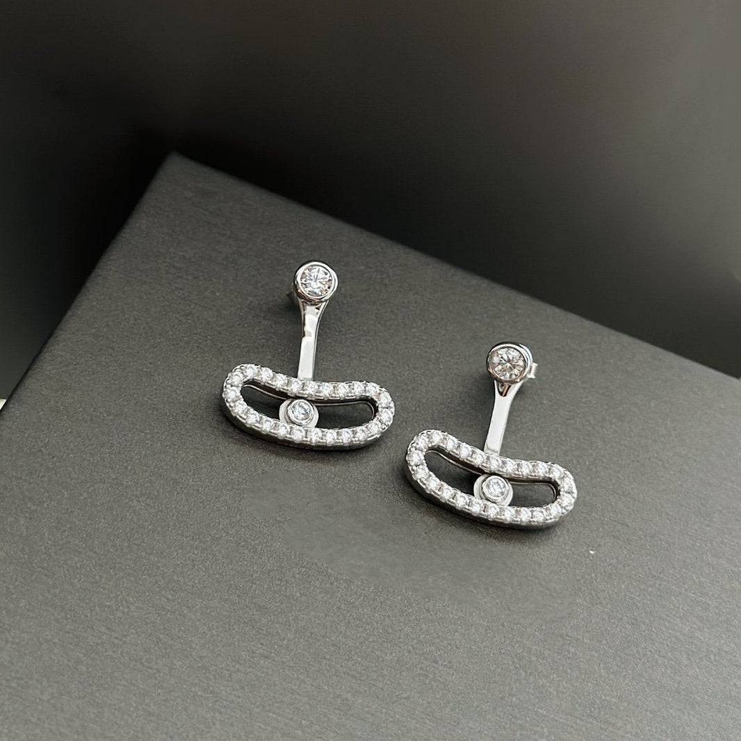 [Camiery]MOVE UNO SILVER DIAMOND EARRINGS