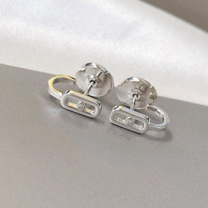 [Camiery]CREOLES MOVE UNO MINI 1 DIAMOND EARRINGS