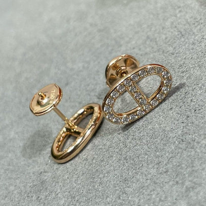 [Camiery]HM FULL DIAMOND PIG NOSE STUD EARRINGS