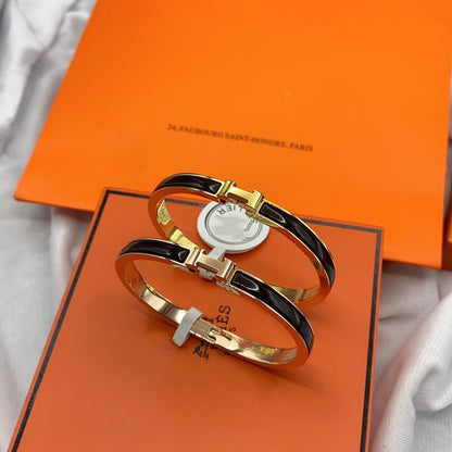[Camiery]CLASSIC HM CLIC BLACK 8MM ENAMEL BRACELET