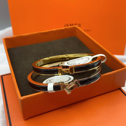 [Camiery]CLASSIC HM CLIC BLACK 8MM ENAMEL BRACELET