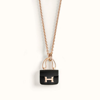 [Camiery]CONSTANCE BLACK PEDANT PINK GOLD NECKLACE