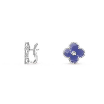 [Camiery]CLOVER SILVER 15MM MOP DIAMOND EARRINGS COLLECTION