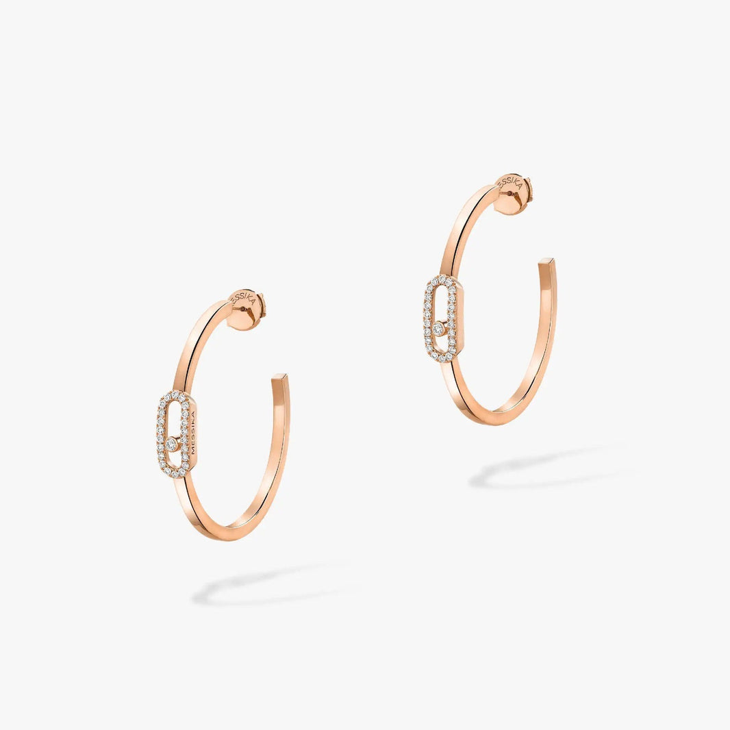 [Camiery]CREOLES MOVE UNO PM DIAMOND EARRINGS