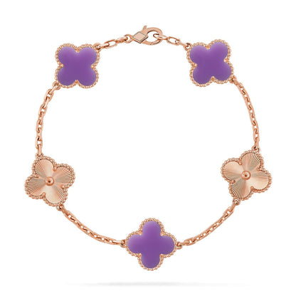 [Camiery]CLOVER 5 MOTIF LIGHT PURPLE BRACELET COLLECTION