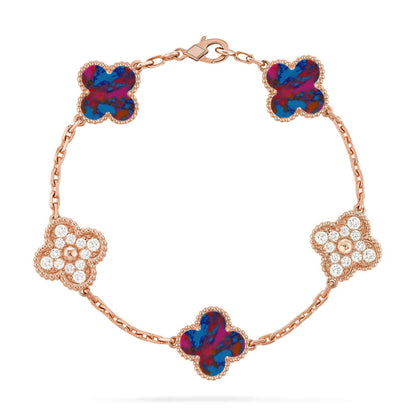 [Camiery]CLOVER 5 MOTIF COLOR GEMSTONES BRACELET COLLECTION