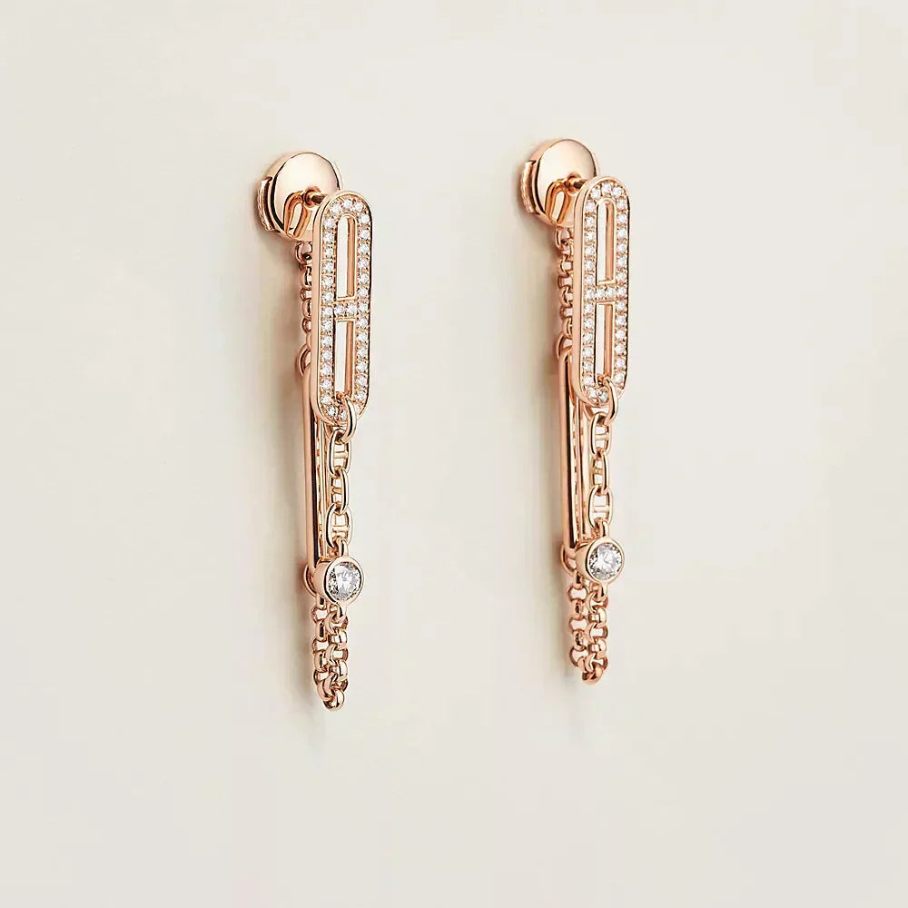 [Camiery]CHAINE CHAOS DIAMOND DROP EARRINGS