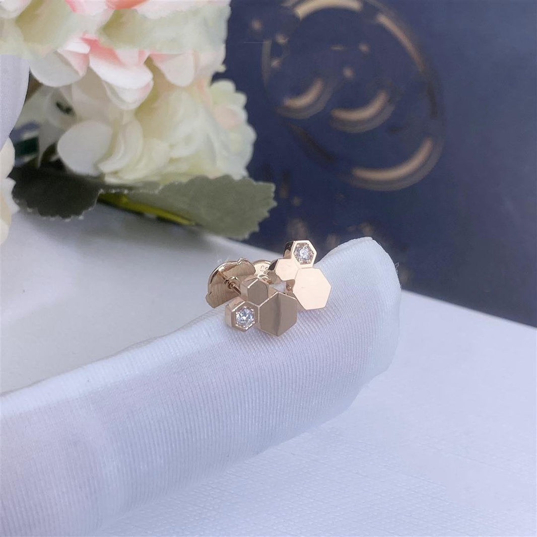 [Camiery]BEE LOVE PINK GOLD DIAMOND EARRINGS