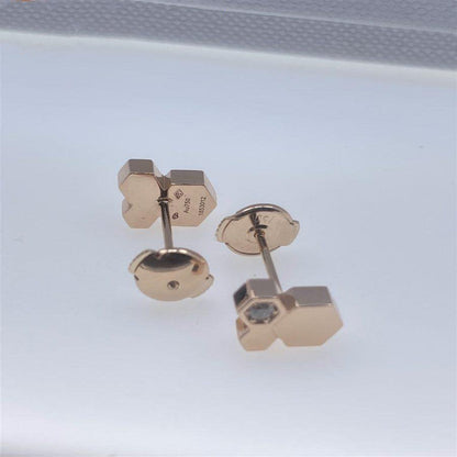 [Camiery]BEE LOVE PINK GOLD DIAMOND EARRINGS
