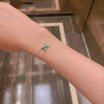 [Camiery]JEUX BRACELET MALACHITE PINK GOLD 1 DIAMOND